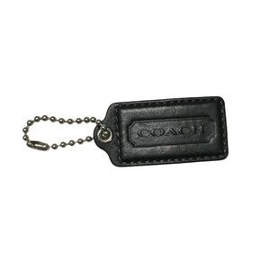 Coach Black Leather Keychain